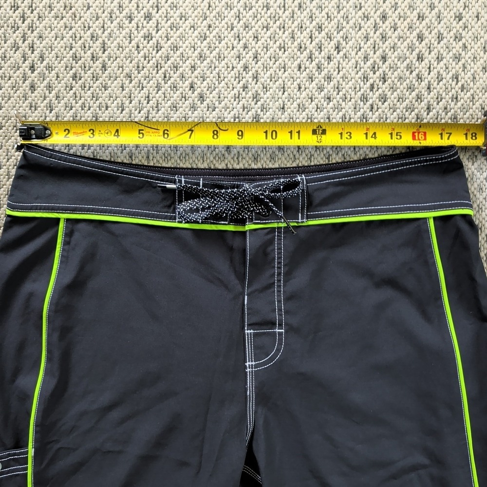 Rip Curl Mirage Ultimate Stretch Boardshorts Mens Sz 34 Black & Neon Green EUC - Picture 4 of 10